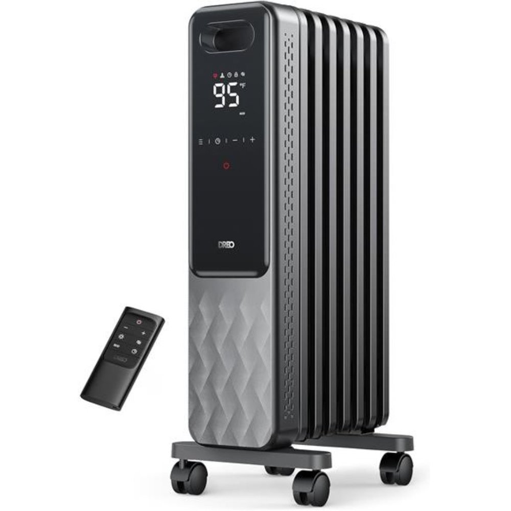 Oil Filled Radiator, Electric Radiant Heaters with Remote Controi 4 Mode, 1500W